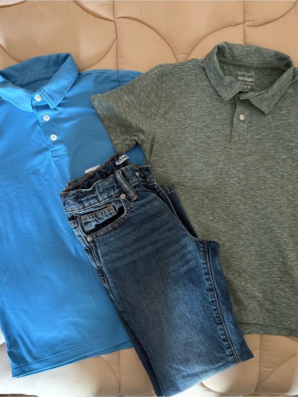 Old Navy Boys' Bootcut Jeans and J.Crew Blue and Gray Polo Trio